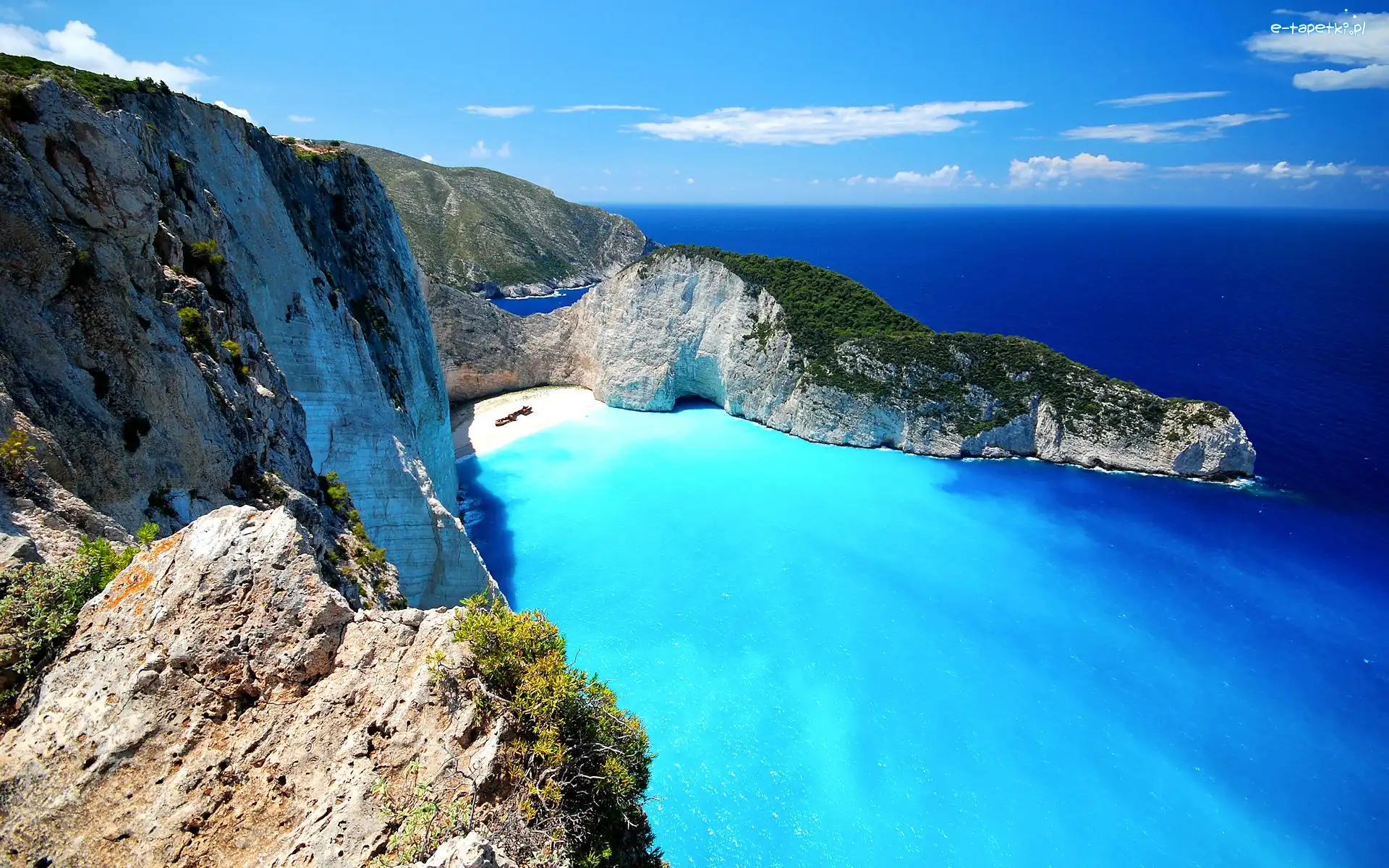 Skały, Plaża Navagio, Wrak, Morze, Zaynthos, Grecja