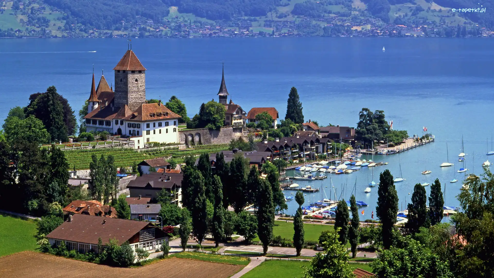 Miasto Spiez, Szwajcaria, Jezioro Thun, Zamek Spiez Castle