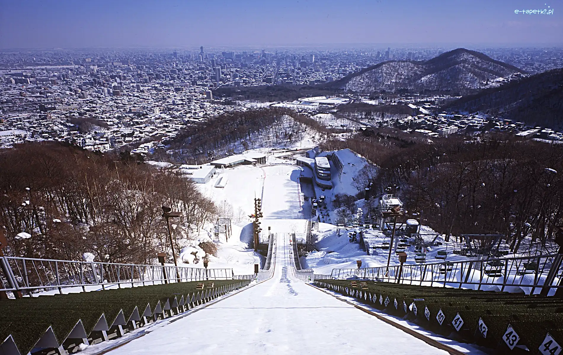 Okurayama, widok na miasto, Sapporo, skocznia narciarska