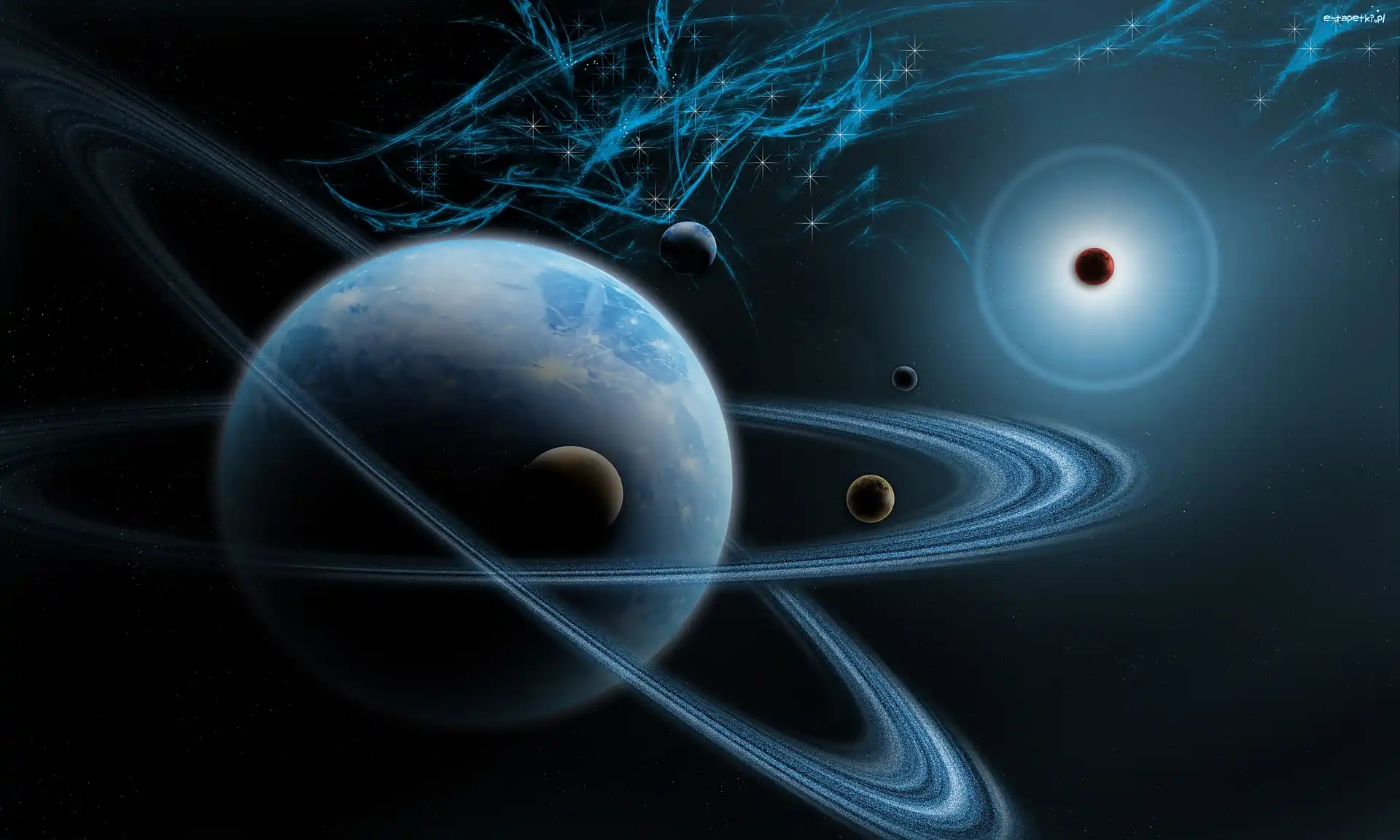 Planety, Fantasy, Gwiazdy, Kosmos