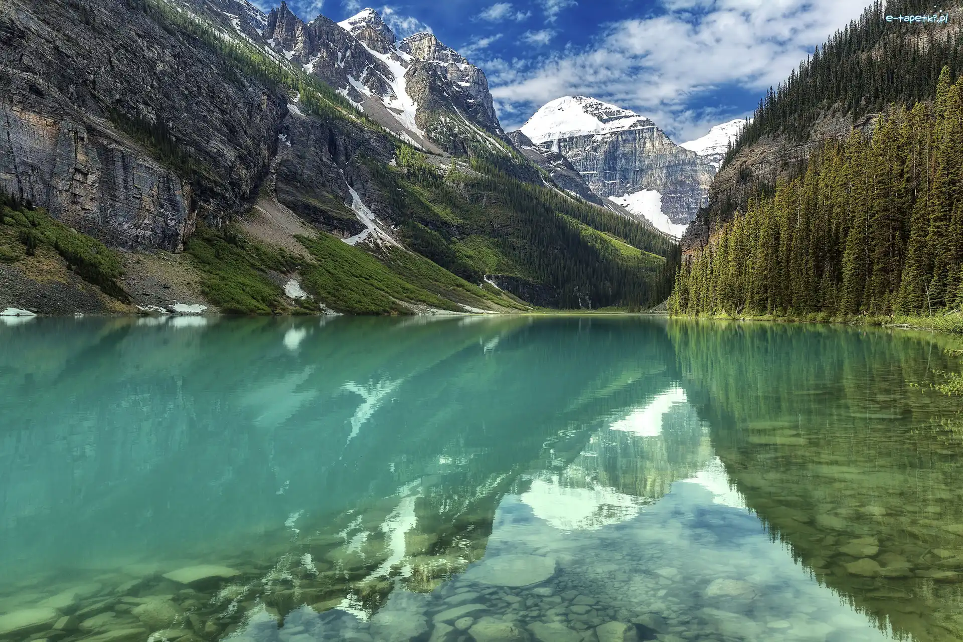 Park Narodowy Banff Chmury Jezioro Lake Louise Góry Canadian Rockies