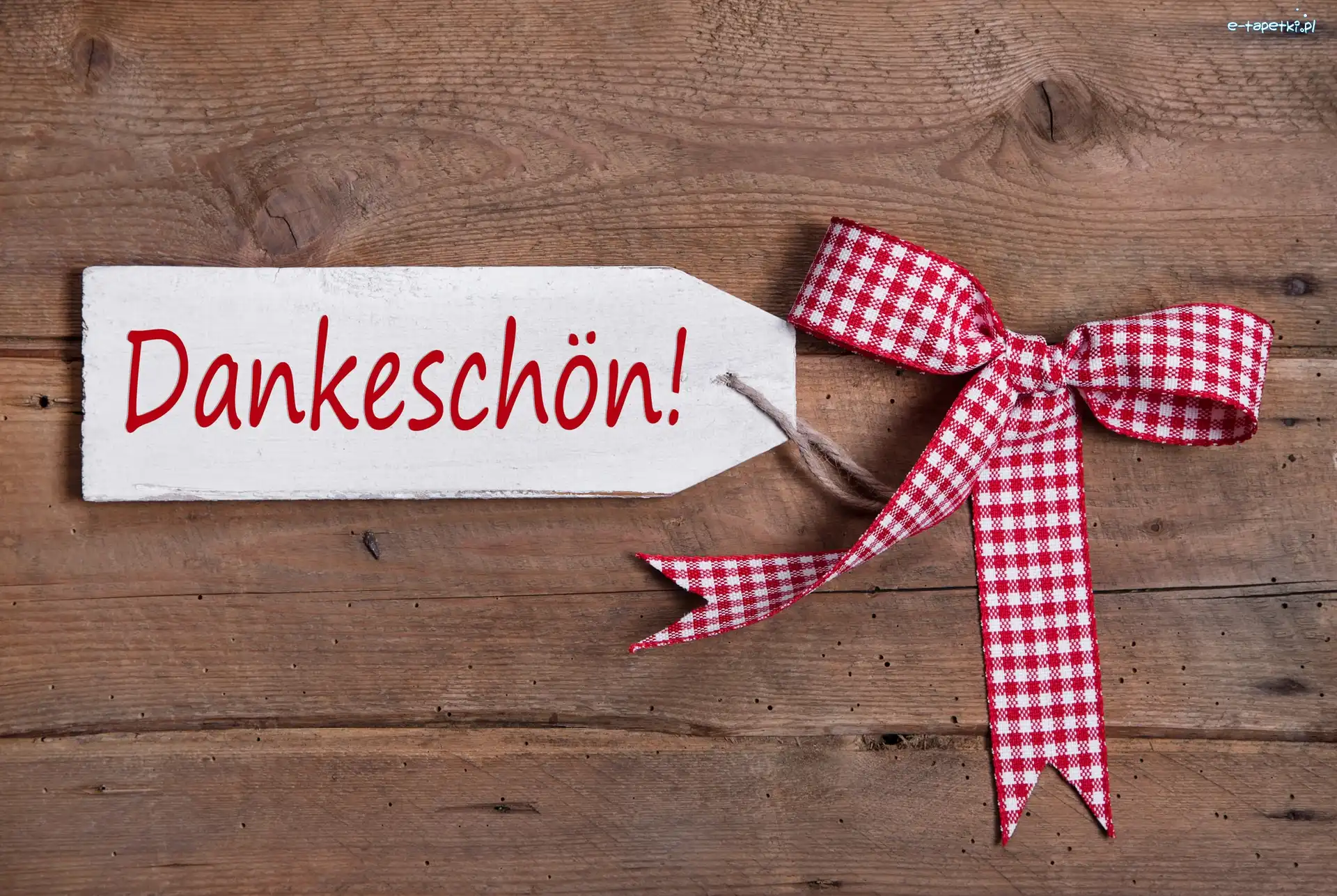 Podziękowanie, Napis, Zawieszka, Kokardka, Dankeschon