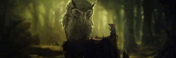 Mysz, Las, Pień, Sowa