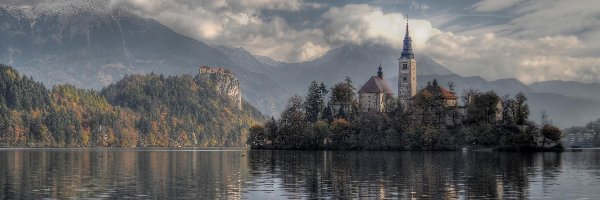 Słowenia, Jezioro, Bled, Kościół, Wyspa