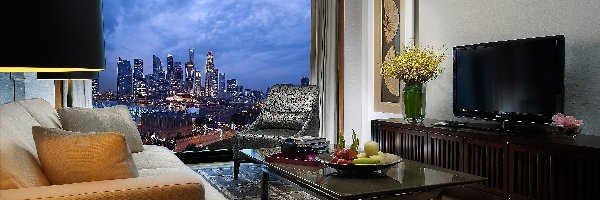 Dom, Dzienny, Pokój, Panorama, Okno