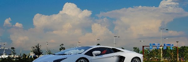 Biały, Lamborghini, Samochód, LP700-4, Aventador