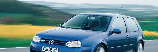 Niebieski, R32 , Volkswagen Golf 4