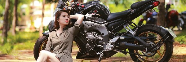 Yamaha, Sportowy, Motor, Azjatka, Kobieta