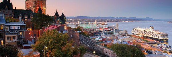 Miasta, Statki, Panorama, Kanada, Port, Quebec