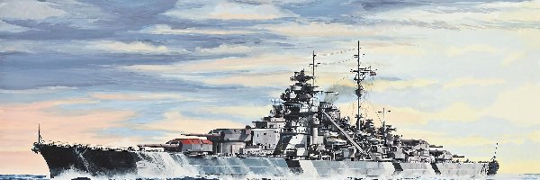 Morze, Wojna, Statek, Ocean, Bismarck, Okręt Wojenny