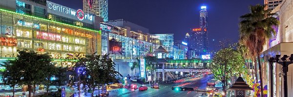 Bangkok, Noc, Tajlandia, Miasto