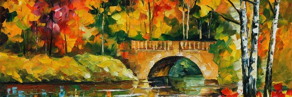 Krajobraz, Rzeka, Most, Jesienny