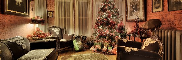 Świątecznie, Boże Narodzenie, Choinka, Pokój