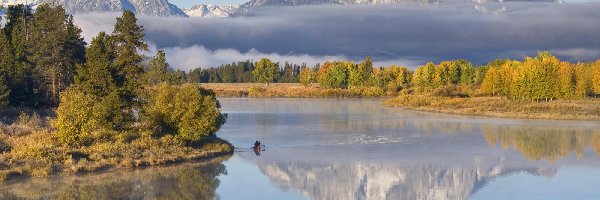 Stany Zjednoczone, Park Narodowy Grand Teton, Stan Wyoming, Góry, Rzeka Snake River