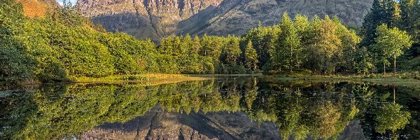 Jezioro, Góry Glencoe, Szczyt Bidean nam Bian, Grzewa, Region Argyll, Szkocja