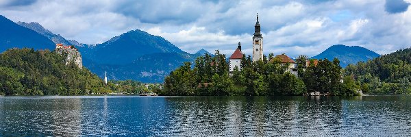 Słowenia, Wyspa Blejski Otok, Góry, Kościół Wniebowzięcia Marii Panny, Jezioro Bled