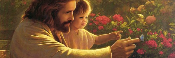Dziecko, Kwiaty, Motyl, Jezus