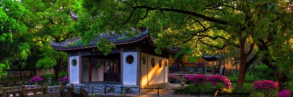 Altana, Okolice Wuxi, Xihui Park, Drzewa, Prowincja Jiangsu, Chiny