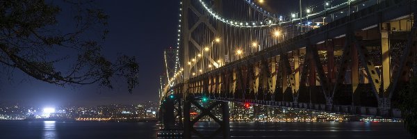 Stany Zjednoczone, Zatoka San Francisco, San Francisco, Noc, Most Bay Bridge