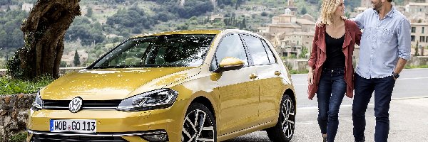 Kobieta, 2017, Droga, Mężczyzna, Facelift, Volkswagen Golf 7