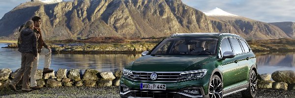Volkswagen Passat B8, Jezioro, 2019, Ludzie, Góry