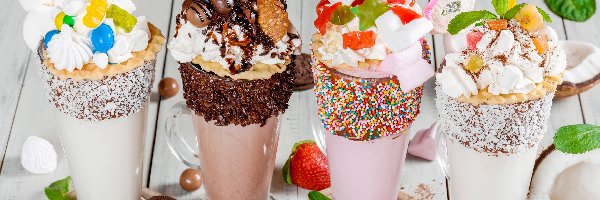 Milkshake, Bita śmietana, Owoce, Napoje