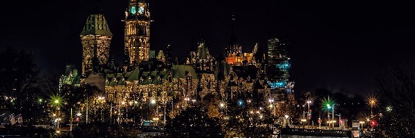Ottawa, Parlament, Noc, Kanada