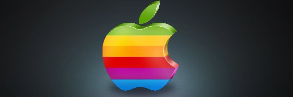 Kolorowe, Apple, Logo, 3D, Tęcza