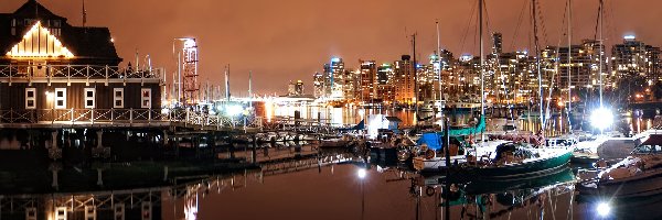 Przystań, Miasto, Jachty, Vancouver