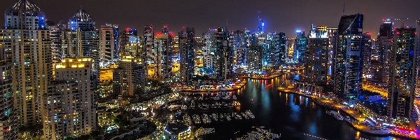 Nocą, Miasto, Dubaj