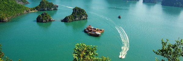 Wietnam Z lotu ptaka, Wyspy, Morze, Halong Bay