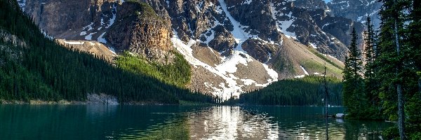 Odbicie, Jezioro Moraine, Dolina Dziesięciu Szczytów, Park Narodowy Banff, Kanada, Góry, Dolina Valley of the Ten Peaks