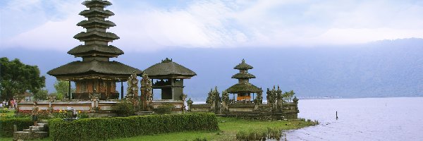 Jezioro, Indonezja, Bali, Świątynia