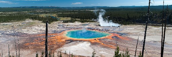Stany Zjednoczone, Grand Prismatic Spring, Park Narodowy Yellowstone, Jezioro, Gorące żródła