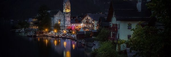 Hallstatt, Noc, Miasto, Austria