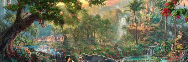 Księga Dżungli, Film animowany, The Jungle Book, Neel Sethi, Disney, Thomas Kinkade