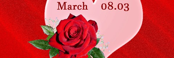 Data, Róża, Serca, Dzień Kobiet
