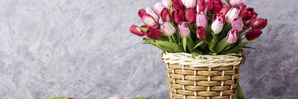 Tulipany, Dekoracja, Kosz, Papierowe