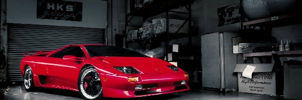 Czerwone, Garaż, Diablo, Lamborghini