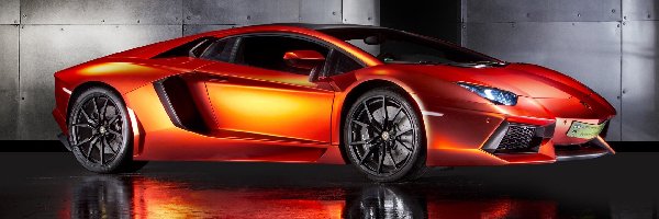 Aventador, Lamborghini, Pomarańczowy