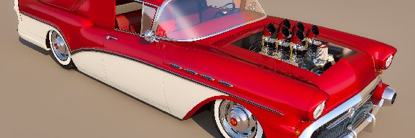 Buick Century Caballero Wagon, Zabytkowy, 1957, Czerwony