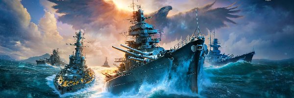 World Of Warships, Morze, Okręty, Gra