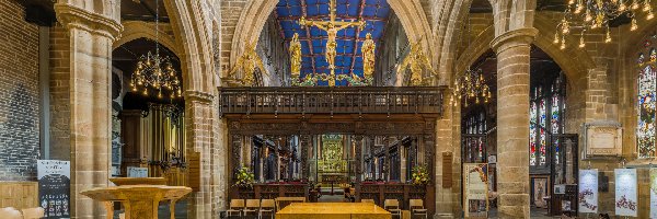 West Yorkshire, Ołtarz, Katedra w Wakefield, Anglia, Wnętrze, Kościół
