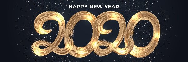 Napis, 2020, Happy New Year, Nowy Rok