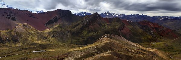 Rainbow Mountain, Peru, Chmury, Góry Andy