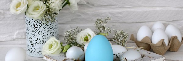 Jajka, Eustoma, Kwiaty, Wielkanoc