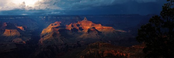 Stany Zjednoczone, Wielki Kanion Kolorado, Góry, Grand Canyon, Park Narodowy Wielkiego Kanionu, Arizona, Chmury
