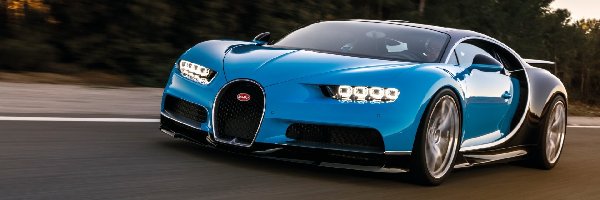 Przód, Bugatti Chiron, Niebieski