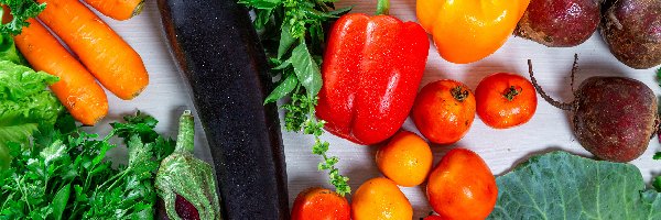 Zioła, Pomidory, Papryka, Bakłażany, Warzywa, Marchew, Buraki