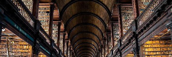 Biblioteka Trinity College, Książki, Wnętrze, Irlandia, Dublin